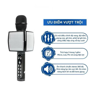 Mic Bluetooth YS-91, kiểu dáng đẹp, míc hát nhẹ, giá mềm