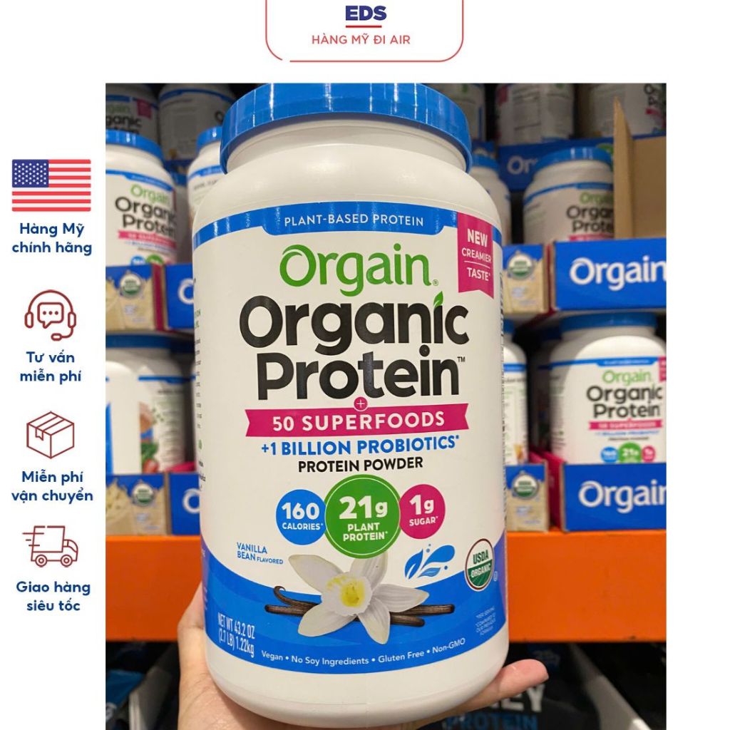 Bột Protein hữu cơ date 2027 Orgain Organic Protein - EDS Hàng Mỹ
