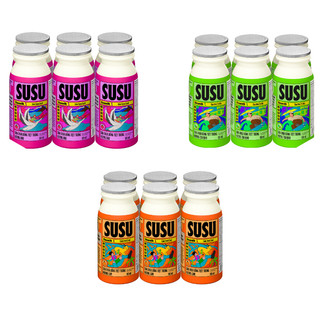  ĐỦ VỊ _ Lốc 6 Chai Sữa chua uống hương Cam  Dâu  Táo nho Vinamilk Susu  Su Su 80ml 