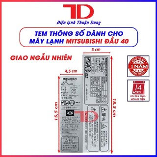 Tem thông số máy lạnh MITSUBISHI nội địa