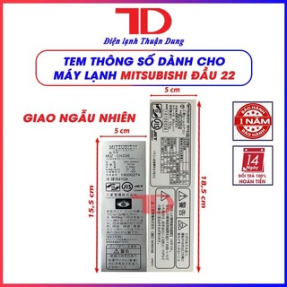 Tem thông số máy lạnh MITSUBISHI nội địa