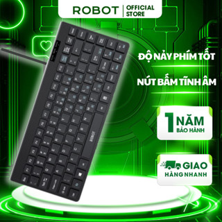 Bàn Phím Có Dây Mini ROBOT RK10 Nút Ấn Tĩnh Âm Không Gây Ồn, Nhỏ Gọn Thuận Tiện Mang Theo - Bảo Hành 12 Tháng