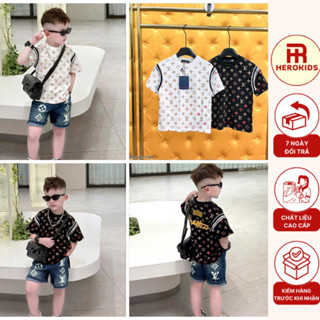 áo phông nam trẻ em I0G0 full mix viền tay siêu đẹp, áo thun bé trai I0G0 E0 Vj full phong cách boy phố 7715