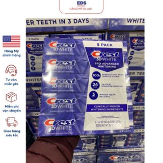  Kem đánh răng date 2027 Crest 3D White làm sạch và trắng răng hương thơm the mát - EDS Hàng Mỹ 