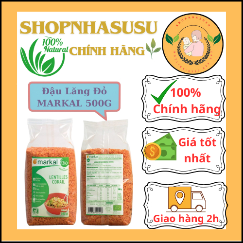 Đậu lăng đỏ hữu cơ Markal 500g