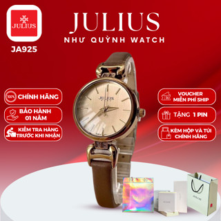 Đồng hồ nữ Julius Hàn Quốc Ja-925 size mặt 2,6cm dây da (Nâu)