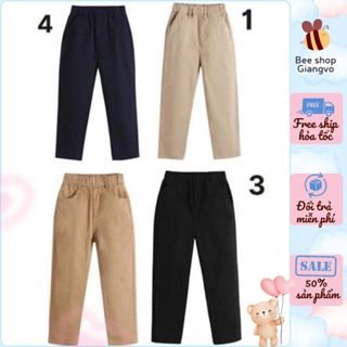 Quần kaki cạp chun cho học sinh nhiều màu - Quần kaki cạp chun chất xịn có túi- Đồng Phục - BeeShop