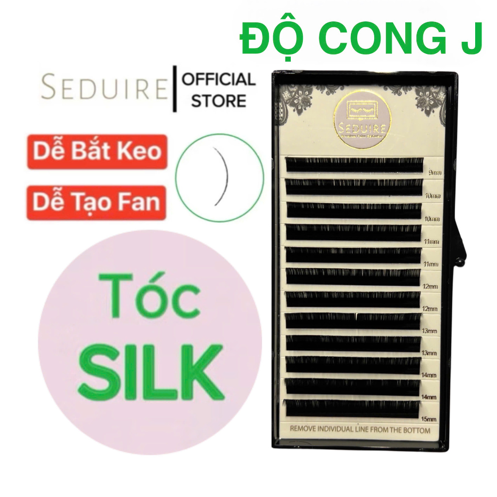 Mi khay SEDUIRE độ cong J (12 hàng), tóc SILK