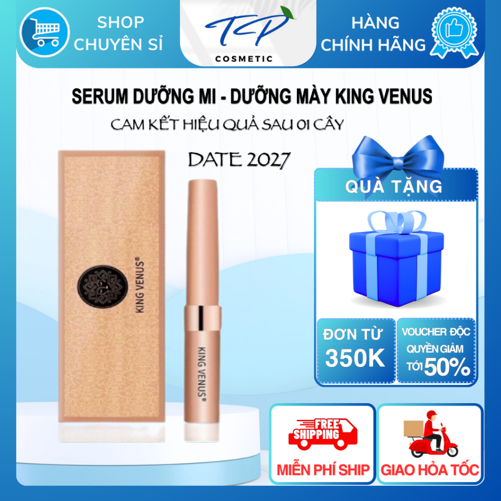 Serum Dưỡng Mi Mày KING VENUS – Mọc Mi, Dày Mày Nhanh Gấp 3 Lần, Siêu Dịu Nhẹ, Không thâm mắt