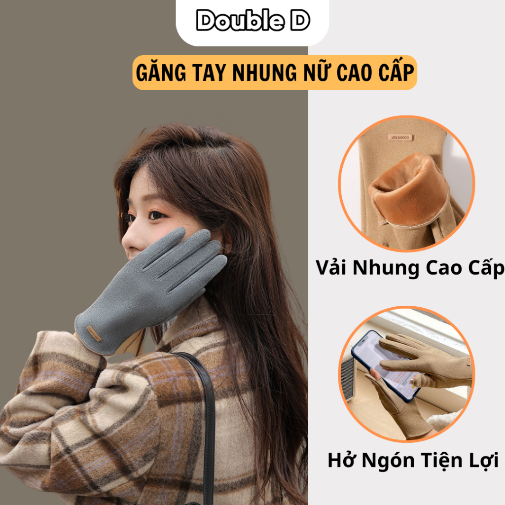 Găng tay chống nắng nữ, bao tay nam nữ đi xe máy vải nhung chống tia uv bao kín thời trang thiết kế hở ngón tiện dụng