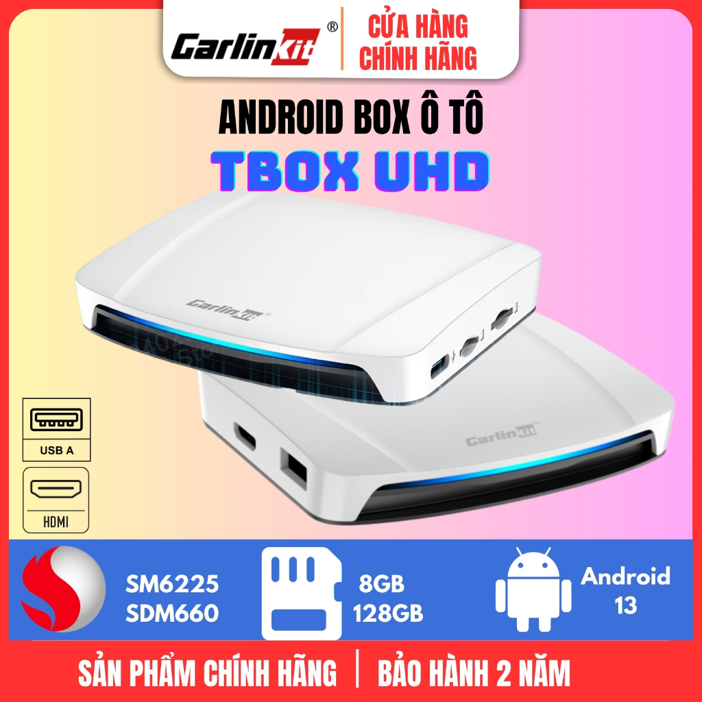 NEW 2024 Android box cho ô tô Carlinkit chip SDM660 8 nhân bổ sung cổng HDMI, USB type A
