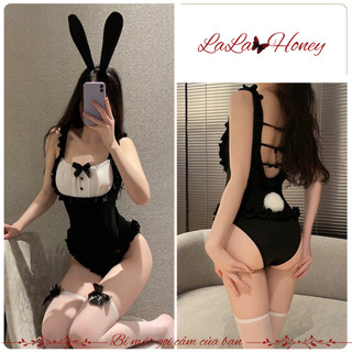 Bộ Đồ Ngủ Cosplay Sexy Thỏ Hồng Đen Bodysuit Thỏ Dễ Thương - LaLa Honey