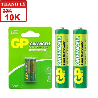 [CLEARANCE SALE 10K] Vỉ 2 Pin Đũa AAA 1.5V GP Greencell Extra Heavy Duty - GP 24G-2U2