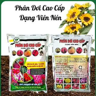  Phân dơi cao cấp đã xử lý dạng viên nén dài - Tăng trưởng ra chồi ra lá hoa nhiều và đẹp - Gói 700gr 