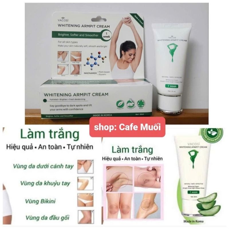 Kem giảm thâm nách Vacosi whitening armpit cream 30g