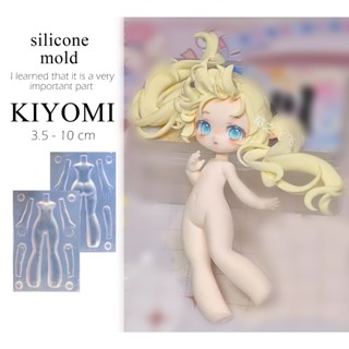 KIYOMI Khuôn silicone resin casting nặn tạo hình búp bê tượng chibi figure đất sét tranbg trí bánh fondant