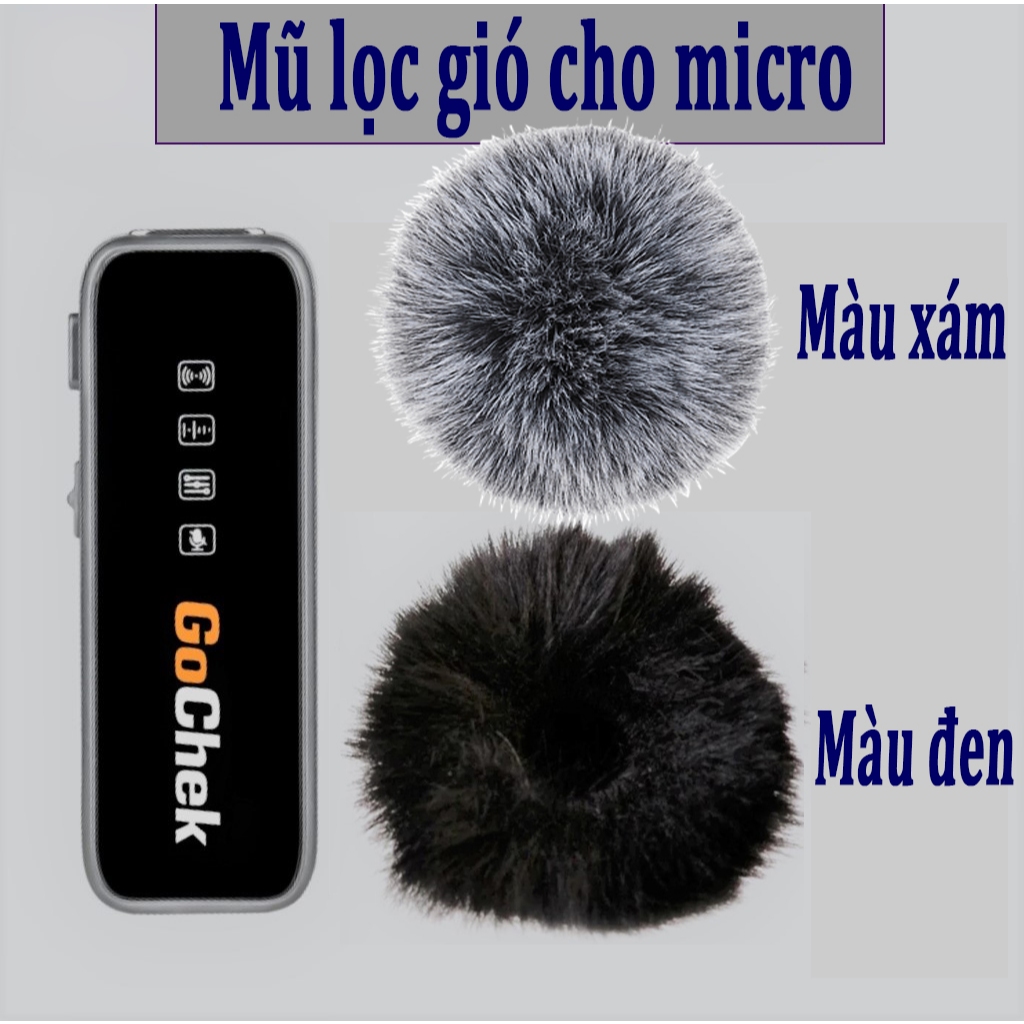 Combo 2 cái mũ lọc gió cho micro cài áo không dây gocheck, micro M31, K12, K9 giúp lọc gió hiệu quả