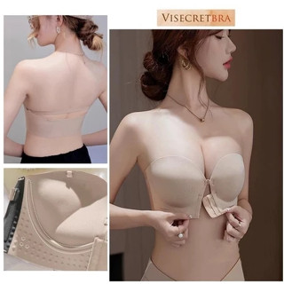 Áo Lót Nữ Áo Ngực Cài Trước Su Đúc Mút 4cm Không Dây Bản Lưng To Không Gọng Hạn Chế Mỡ -- 240201