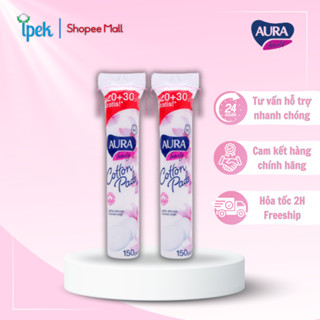 Combo 2 bông tẩy trang Aura Beauty 120+30 miếng chính hãng (2x150)