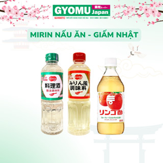 Giấm làm sushi, Rượu nấu ăn mirin, Giấm hoa quả, giấm gạo, giấm thực vật Nhật Bản 500ml- Gyomu Japan