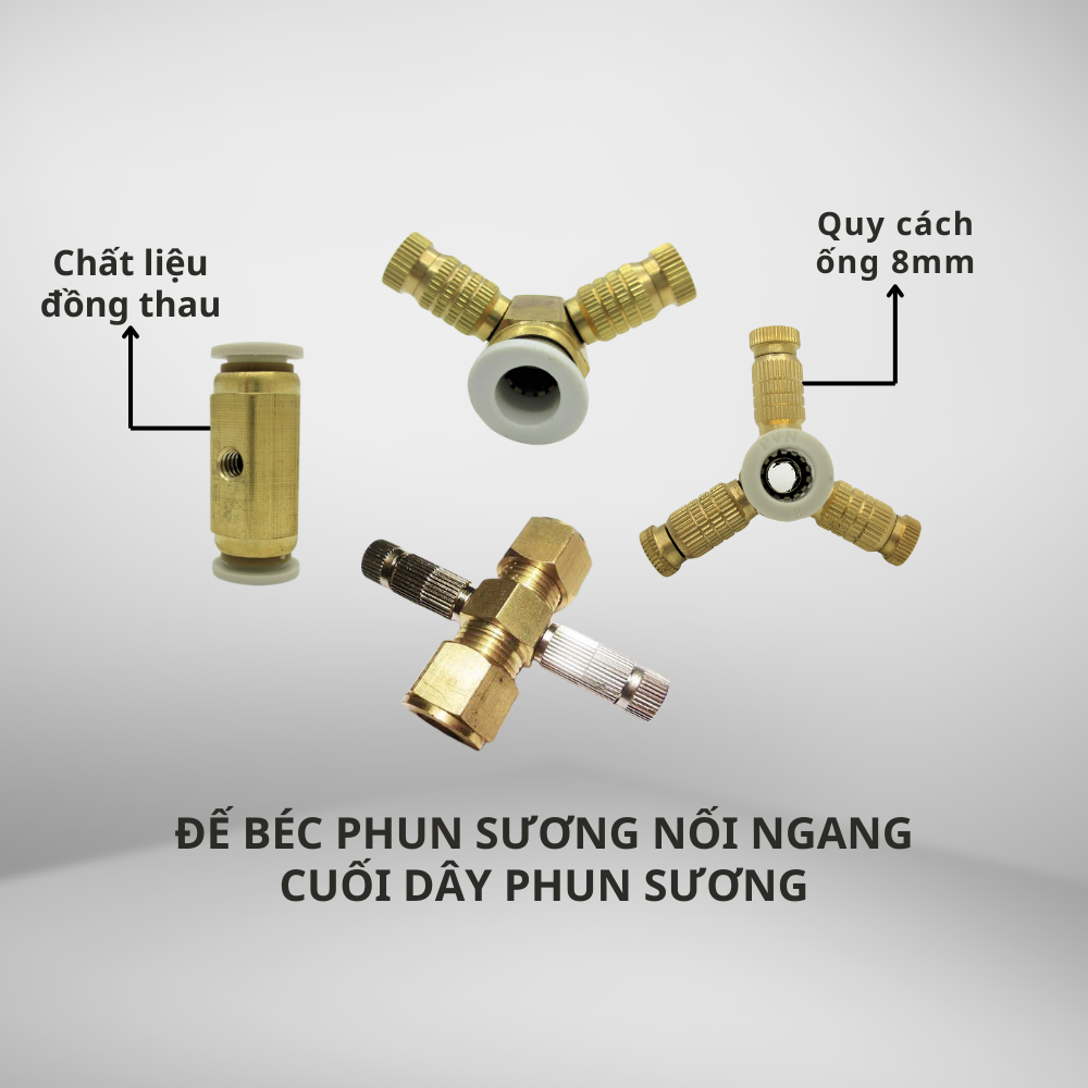 Đế Béc Phun Sương Nối Nhanh Dùng Cho Ống Tiện Lắp Đặt, Phun Mịn