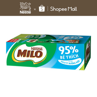 Thùng 48 hộp thức uống lúa mạch uống liền Nestlé MILO ít đường 48x180ml
