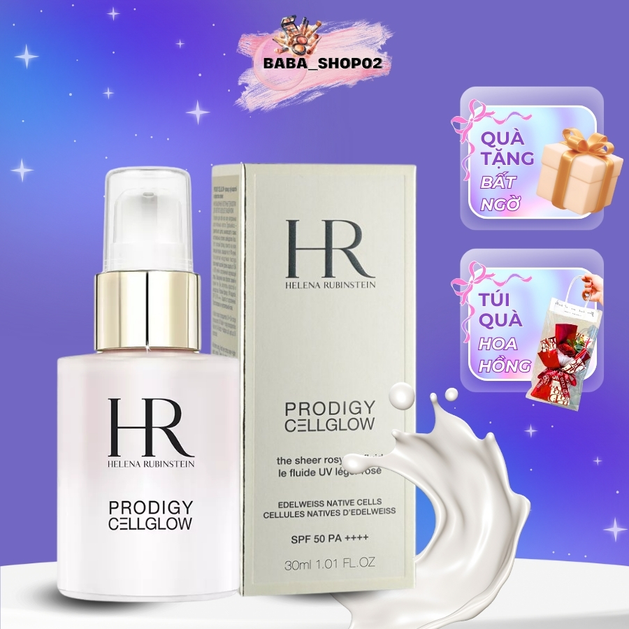 Kem chống nắng cao cấp 𝙃𝑹 30ml, chống nắng hồng SPF 50+++ kiêm base trang điểm, giúp sáng da - LUXE5