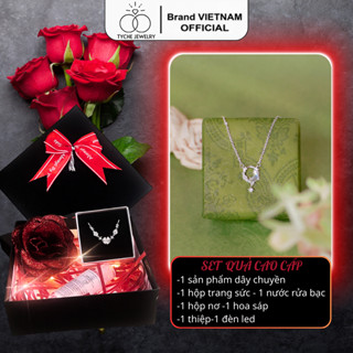  Dây chuyền bạc nữ Tyche Ocean nạm đá ,chốt khóa cao cấp trẻ trung phù hợp đeo đi học đi chơi,đi làm TYCHE JEWELRY 