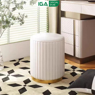 Ghế đôn sofa, ghế bàn trang điểm bàn trà bọc nỉ hình bông hoa êm ái thương hiệu IGA - GC45