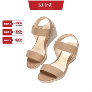 Sandal đế xuồng Kosu K-25309 7,5cm, dép xăng đan nữ công sở mang nhẹ êm chống trơn trượt Nhật Bản