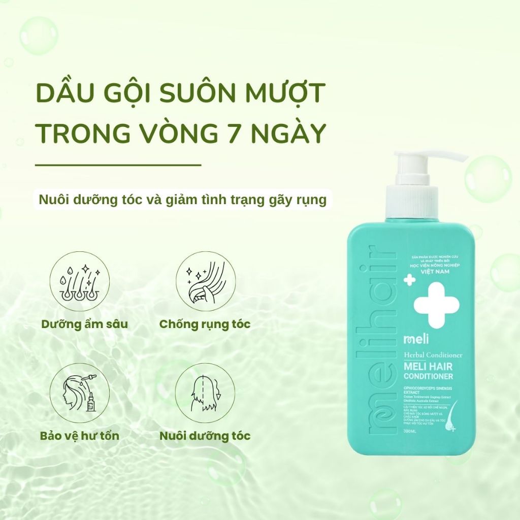Dầu Gội Xả Meli Hair Giảm Gàu, Dầu Cặp Dưỡng Ẩm Sâu Cho Tóc Chắc Khỏe, Phục Hồi Tóc