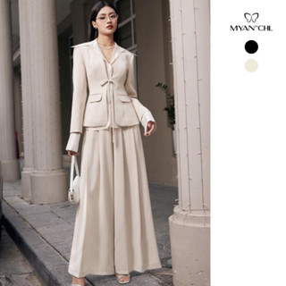 MYAN DESIGN Quần Suông Ống Rộng Thiết Kế Xếp 1 Ly Dọc Mềm Mịn Dày Dặn Có Độ Rủ Cao Qvn072407