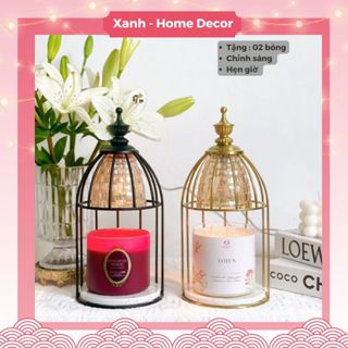 Đèn Đốt Nến Thơm - Thiết Kế Lồng Chim Sang Trọng | Chỉnh Sáng, Hẹn giờ An Toàn,