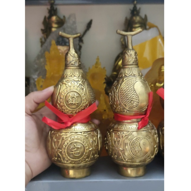 Hồ Lô Bát Quái bằng đồng 19cm