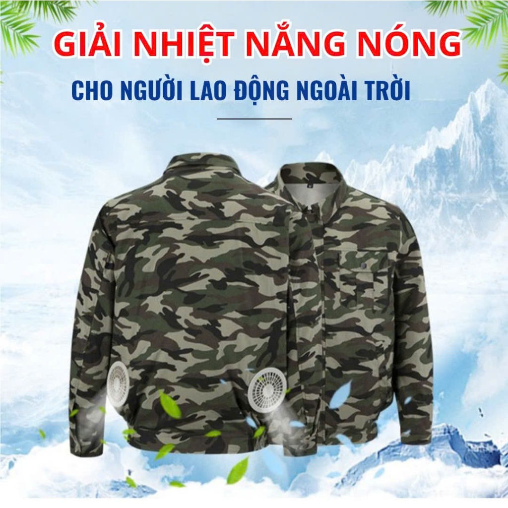 Áo điều hoà Nhật Bản Akita MLS 2 quạt cao cấp, Bộ pin quạt áo điều hoà lao động Japan cao cấp