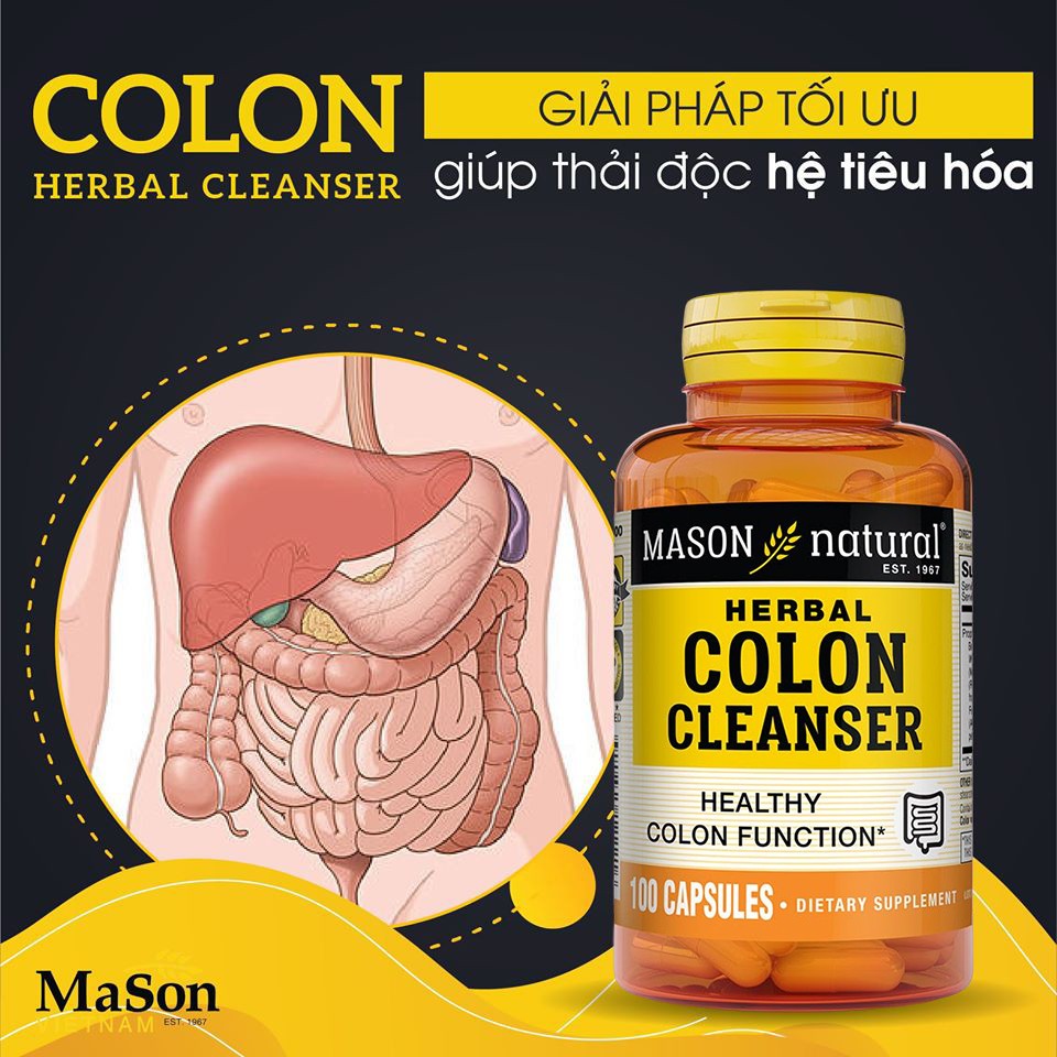 Viên Uống Hỗ Trợ Chức Năng Đại Tràng MASON NATURAL Colon Herbal Cleanser 60 Viên