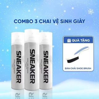 Combo 3 Chai xịt vệ sinh giày Sneaker, Xịt vệ sinh giày xịt làm sạch giày dạng bọt xịt khử mùi hôi giày- VH MART