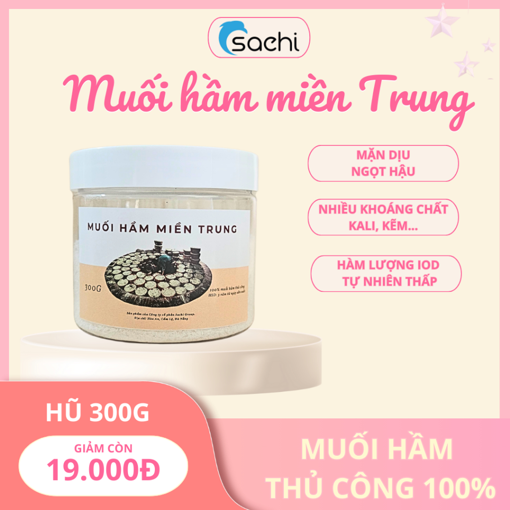 MUỐI HẦM miền Trung - 100% muối biển tự nhiên, KHÔNG chất tẩy trắng, KHÔNG iod