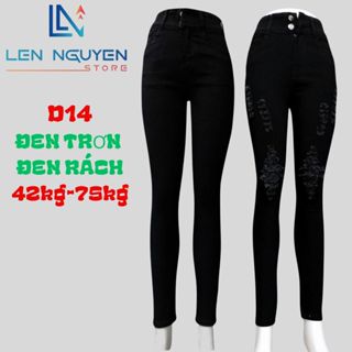 D14_Quần jean nữ, dài, lưng cao, quần bò nữ dáng ôm, big size, cho 42kg đến 75kg,LEN NGUYEN STORE