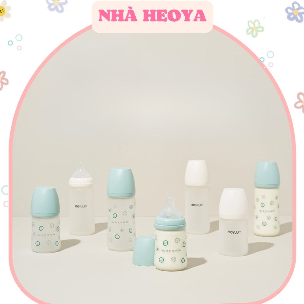 BÌNH SỮA THỦY TINH BỌC SILICON CHO BÉ MOYUUM HÀN QUỐC