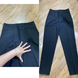 ( M17 Màu đen) Quần Tây 2 Nút Bọc Vải Lưng Cao Form Baggy Dài 95cm Có Bigsize