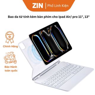 Ốp lưng Ipad từ tính, bao da máy tính bảng kèm bàn phím đèn có di chuột cho Ipad pro/ Air 10.9", 11", 13" PLK039