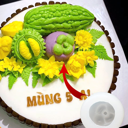 Khuôn silicon quả măng cụt khuôn 7.5 cm