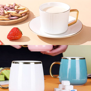 Cốc sứ ly sứ viền vàng decor