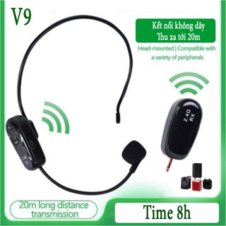  Micro V9 không dây dành cho giao viên trợ giảng hội họp giúp khuếch đại âm thanh khi kết nối loa trợ giảng âm ly  lo 