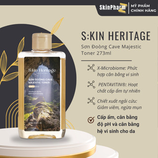 Toner Sơn Đoòng cấp ẩm, phục hồi da dầu mụn SKIN HERITAGE phức hợp X-Microbiome 273ml - SkinPharm Z
