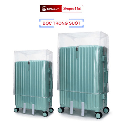 Bọc vali Kingsun thời trang trong suốt không viền, chống trầy xước vali