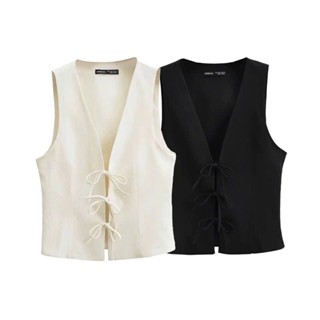  Áo kiểu nữ gile cột nơ ngực sành điệu phong cách mùa hè mát mẻ,áo nữ Hàn Quốc 2 lớp chuẩn loại 1  basic có BIGSIZE 