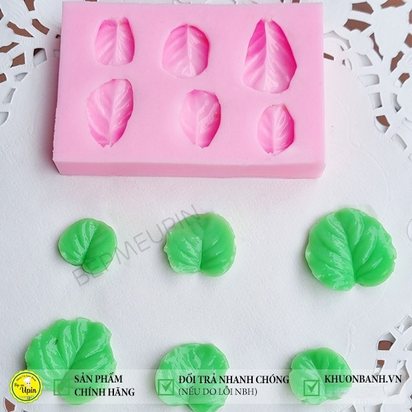 Khuôn silicon lá mẫu đơn lá hồng tròn to lá dola rất đẹp cong 4d mã TL6 vỉ khuôn lá cây