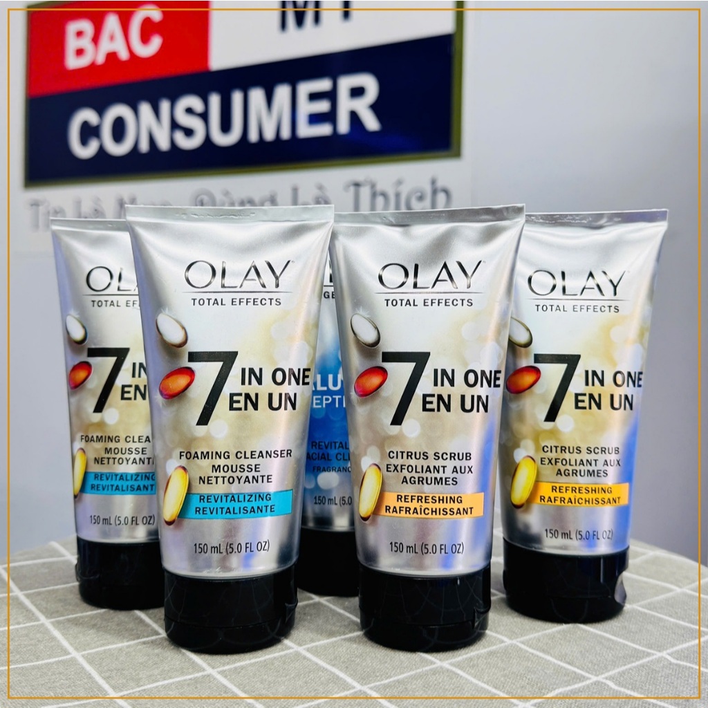 Sữa rửa mặt Olay Total Effects 7in1 Foaming Cleanser Revitalizing-Citrus Scrub Refreshing tuýp 150ml